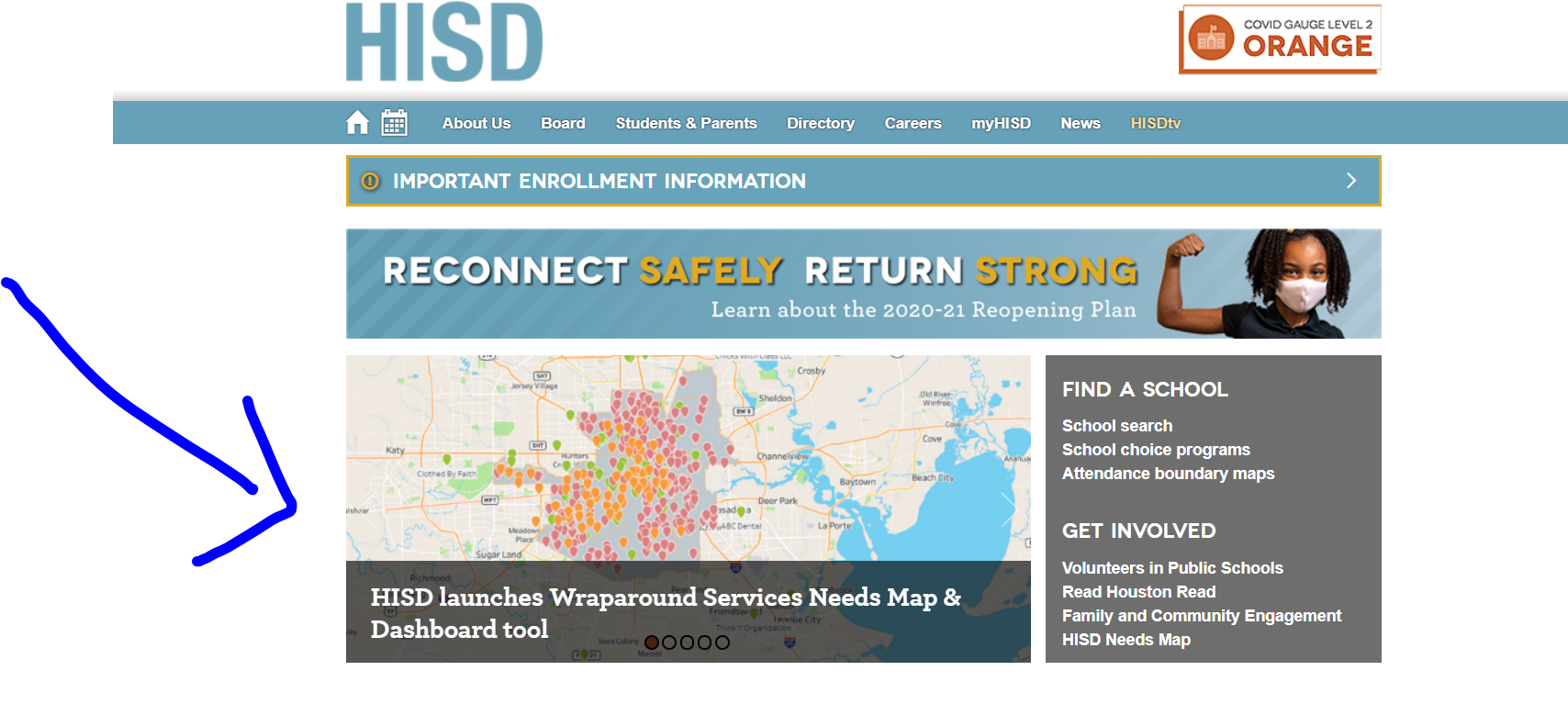 Needs map on HISD website 